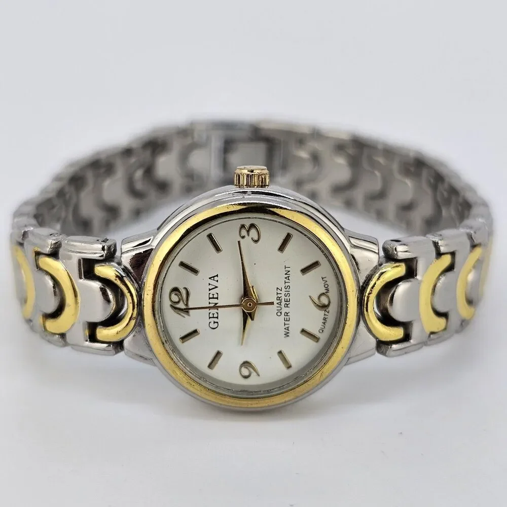 Women's Watch 24MM White Dial Two Tone Bracelet‎ Band 6.5